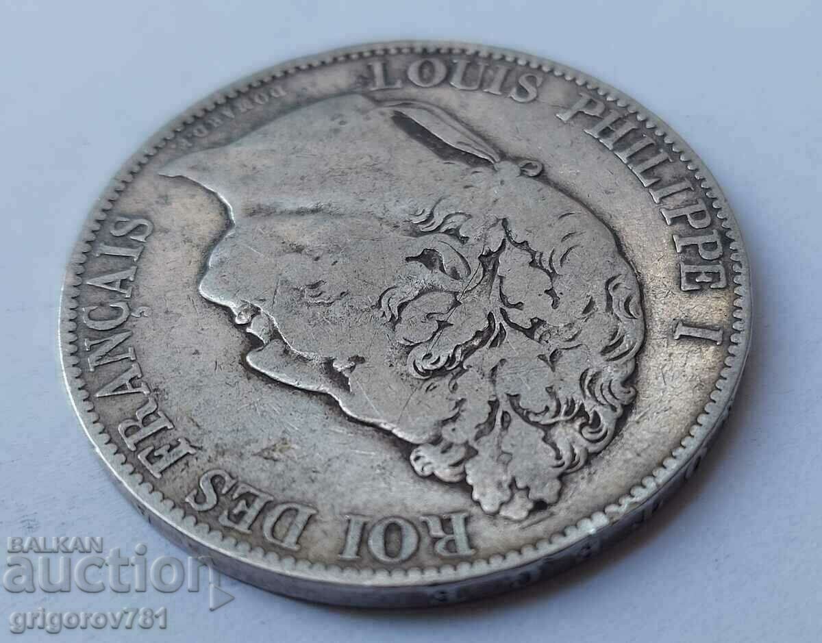 Ασημένιο 5 φράγκα Γαλλία 1844 W Louis Philippe ασημένιο νόμισμα # 8 - 6 Ασημένιο 5 φράγκα Γαλλία 1844 W Louis Philippe ασημένιο νόμισμα # 8 - 6