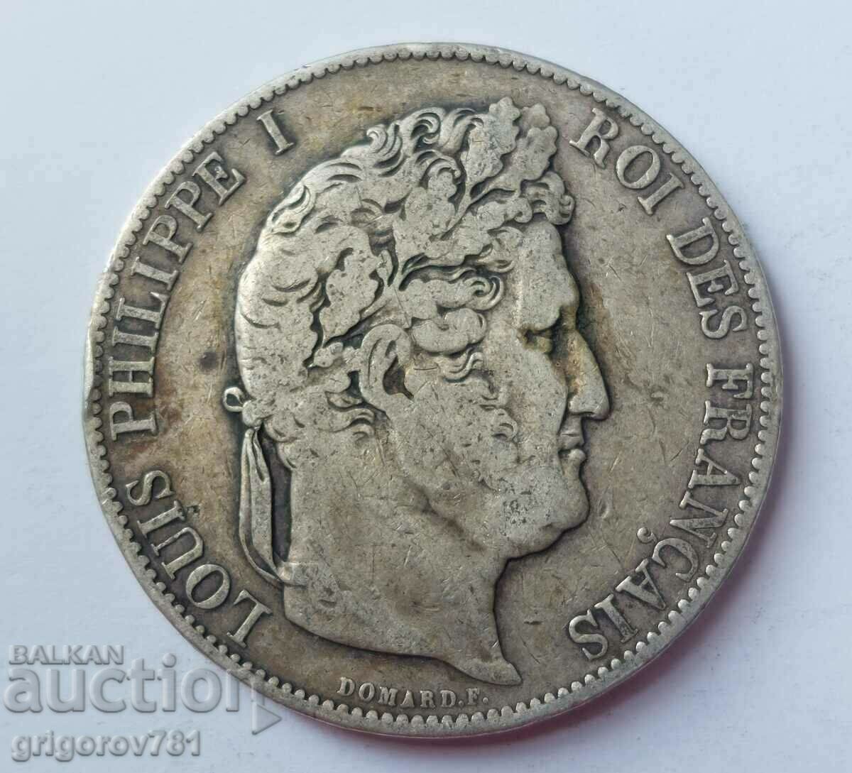 Ασημένιο 5 φράγκα Γαλλία 1844 W Louis Philippe ασημένιο νόμισμα # 10 με τιμή € 34.26 | 67.01 BGN