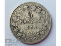 Ασημένιο 5 φράγκα Γαλλία 1844 W Louis Philippe ασημένιο νόμισμα # 10