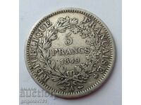 5 franci argint Franța 1849 O monedă de argint # 13