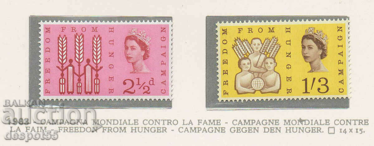 1963. Great Britain. Freedom from Hunger Campaign. 1963. Great Britain. Freedom from Hunger Campaign.