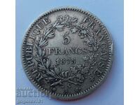 Ασημένιο 5 φράγκα Γαλλία 1875 ασημένιο νόμισμα # 16