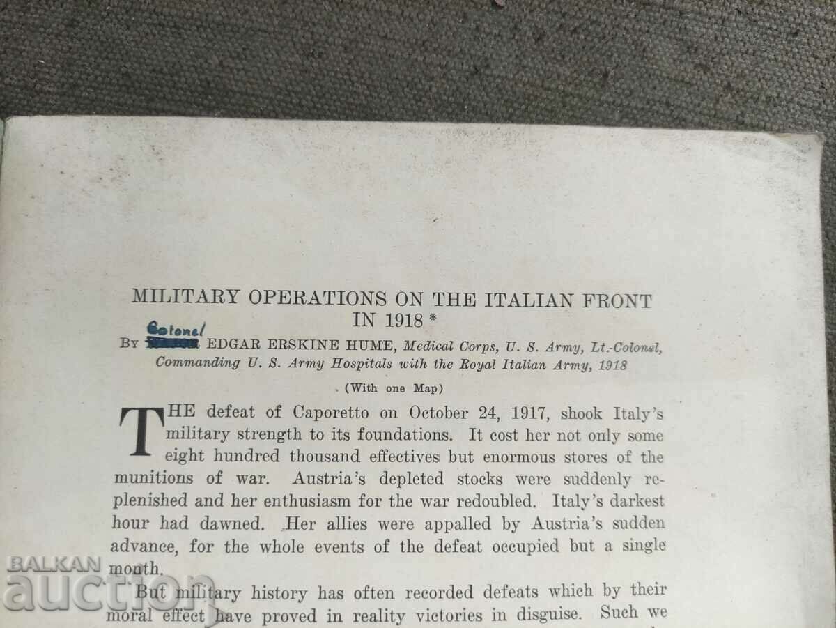 Delivery of Edgar Erskine Hume for gen. Nikola Nedev Delivery of Edgar Erskine Hume for gen. Nikola Nedev