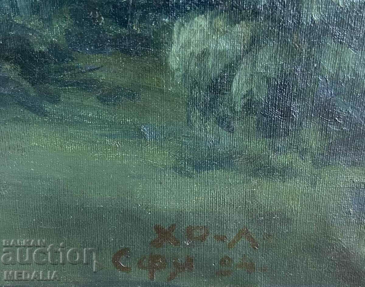 Auction Hristo Lozev - "Mountain Landscape" - oil paints - signed - 1924 Auction Hristo Lozev - "Mountain Landscape" - oil paints - signed - 1924