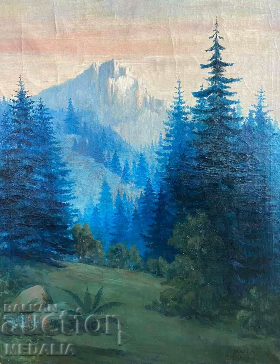 Христо Лозев-“Планински пейзаж”-маслени бои-подписан-1924 г.