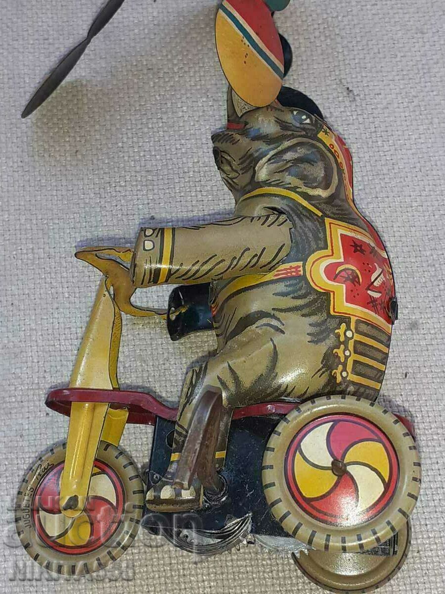 Rare tin toy - Elephant on Bike Tricycle - 6 Rare tin toy - Elephant on Bike Tricycle - 6