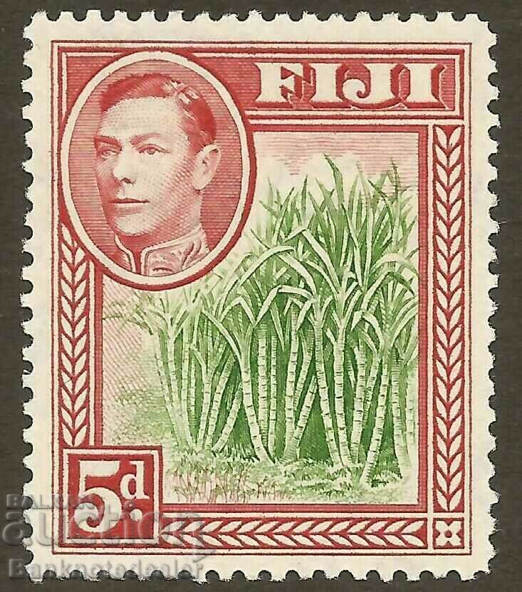 FIJI 1938-55 SG259 galben-verde și stacojiu LMM