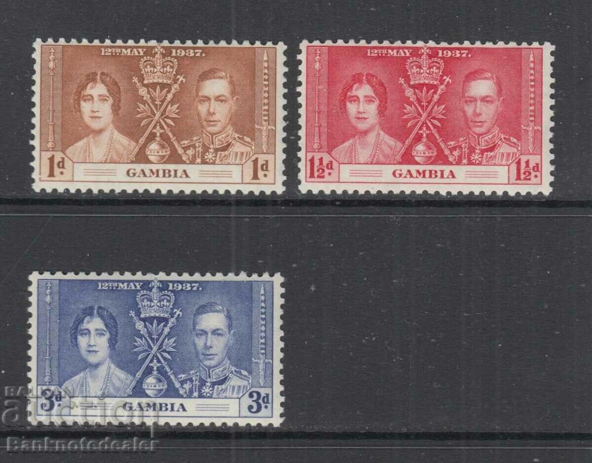 Gambia: 1937 George VI Coronation Set of 3 Stamps SG147-149