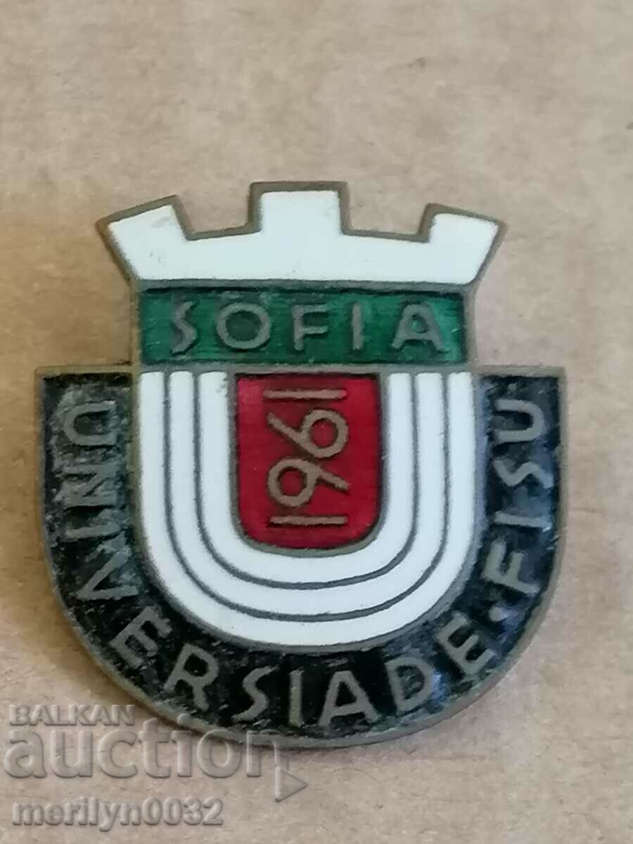 Enamel badge Sofia Universiade 1961 People's Republic of Bulgaria medal badge