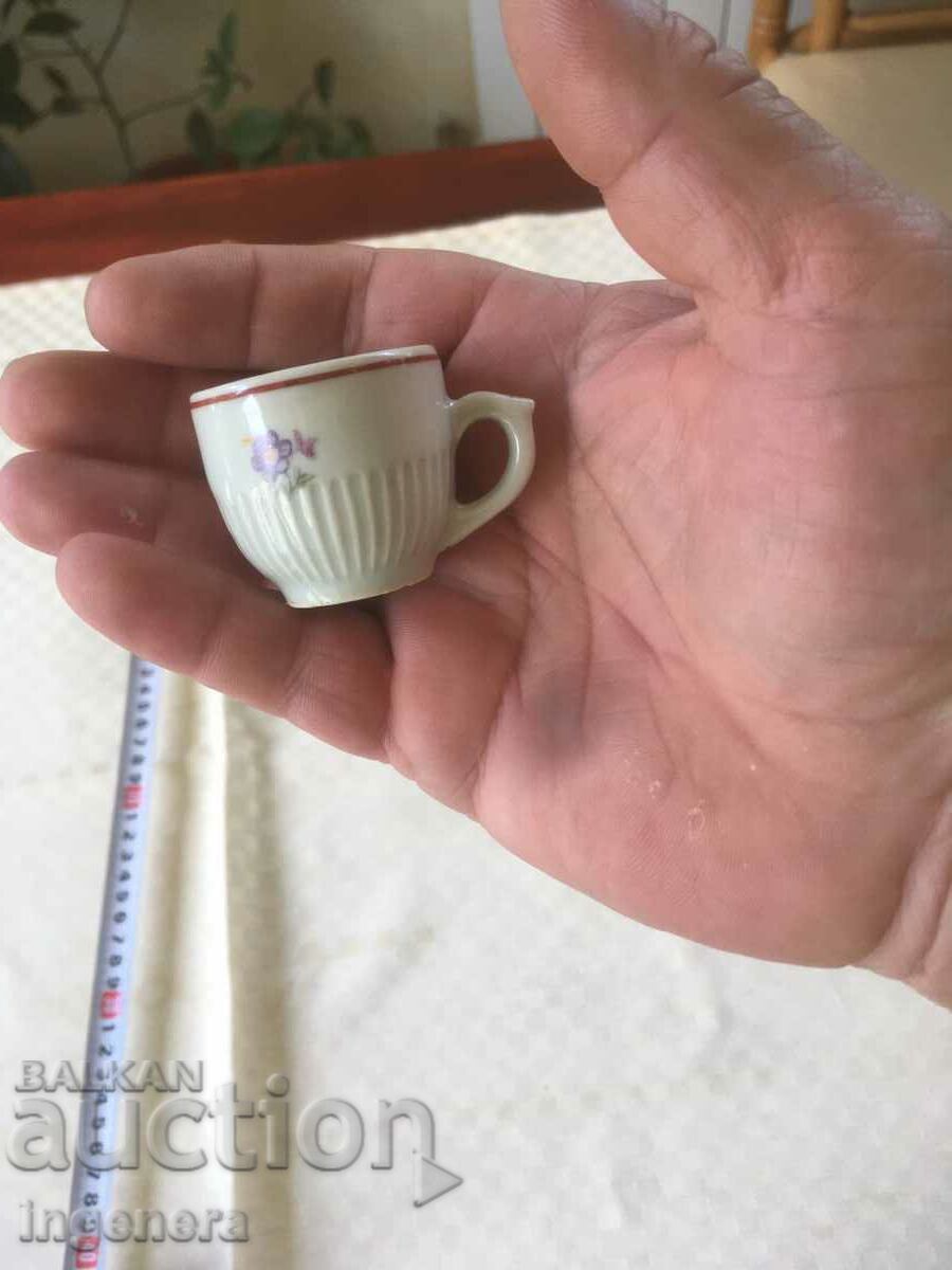 PORCELAIN GLASS CUP FOR HEATED BRANDY BULGARIA