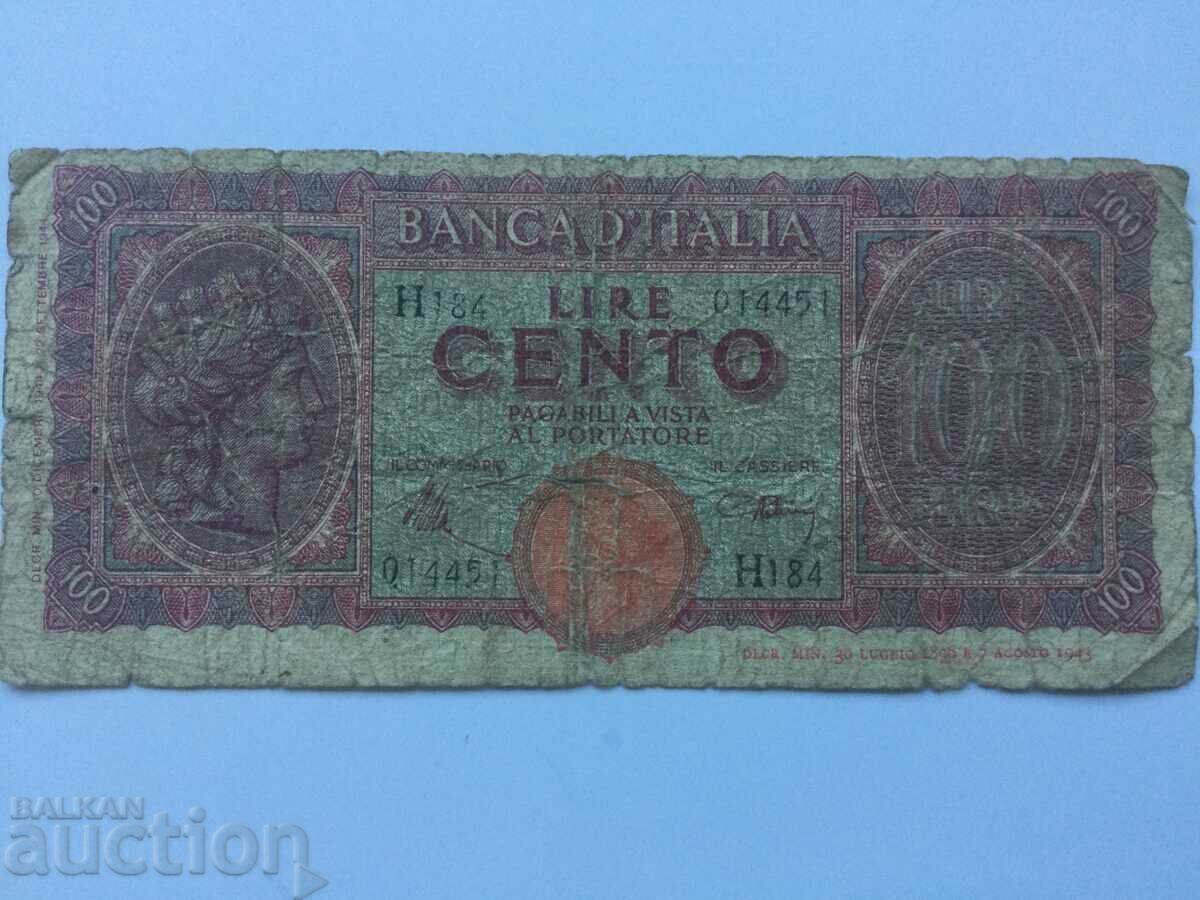 Italy 100 pounds 1943