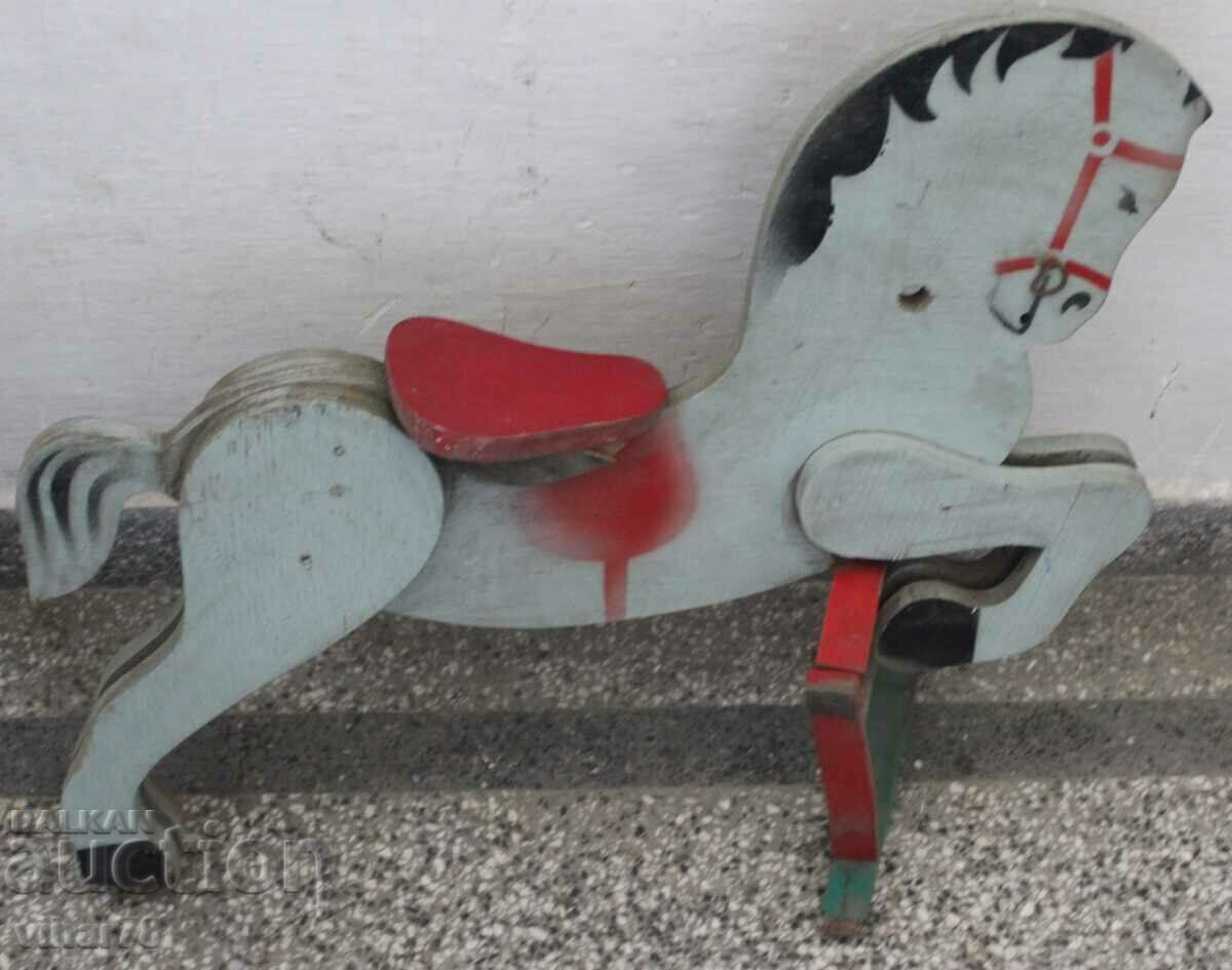 Jucărie veche-Leagăn de cal din lemn
