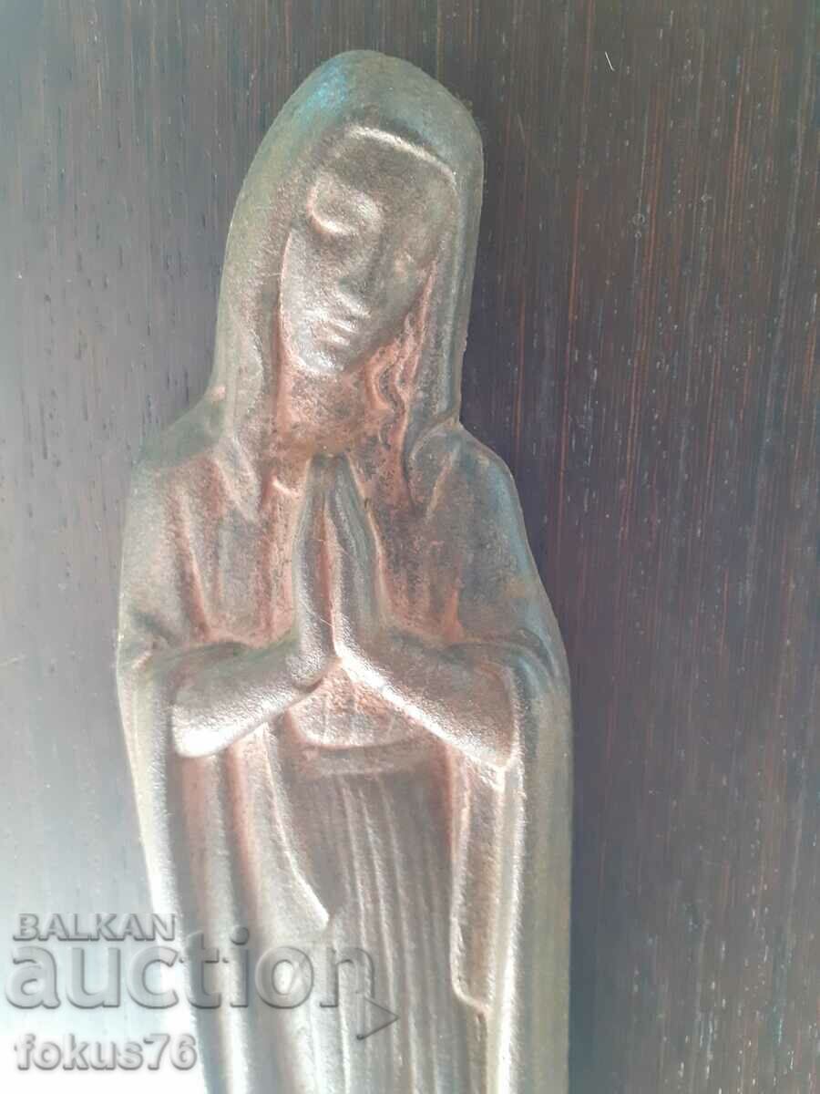 Virgin Mary panel of cast iron statue icon statuette massive with price 290.00 BGN | € 148.27 Virgin Mary panel of cast iron statue icon statuette massive with price 290.00 BGN | € 148.27