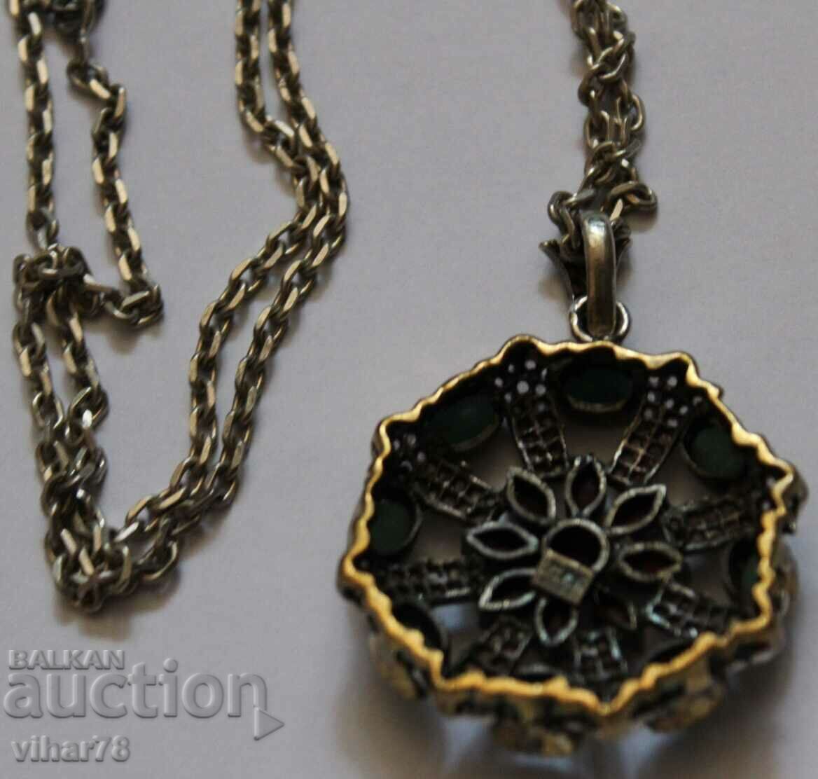 Old silver locket with rubies and emeralds - 6 Old silver locket with rubies and emeralds - 6