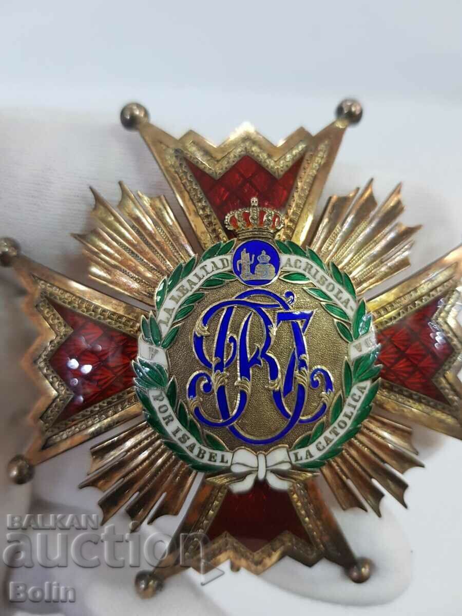 Rare royal silver order Isabella The Catholic with enamel - 7 Rare royal silver order Isabella The Catholic with enamel - 7