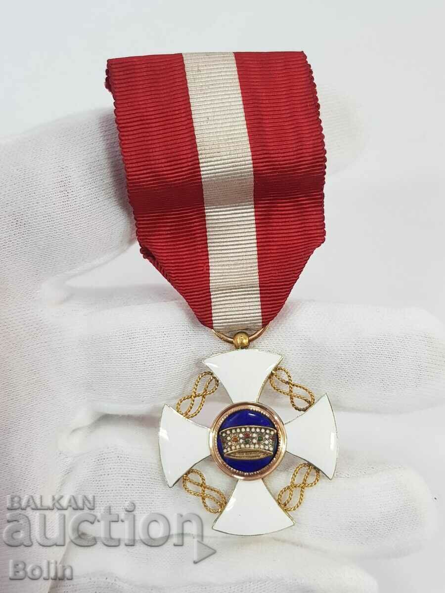 Auction  Rare Golden Italian Order of the Crown Umberto 1878-1900