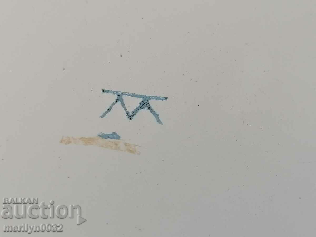 Old enameled social jug with lid, enameled food container - 7