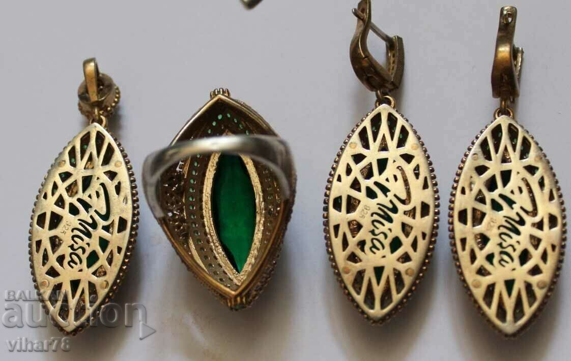 Silver ring with gold-earrings-medallion-MISA - 5 Silver ring with gold-earrings-medallion-MISA - 5