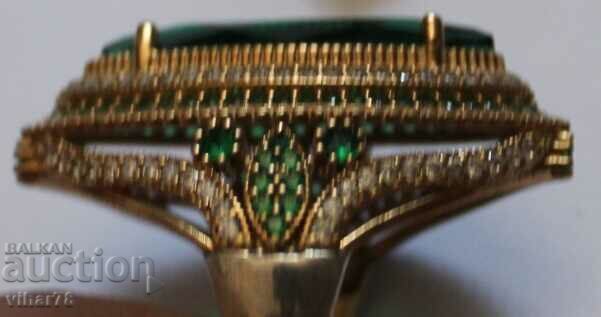 Сребърен пръстен с позлата -обеци-медальон-MISA - 6 Сребърен пръстен с позлата -обеци-медальон-MISA - 6