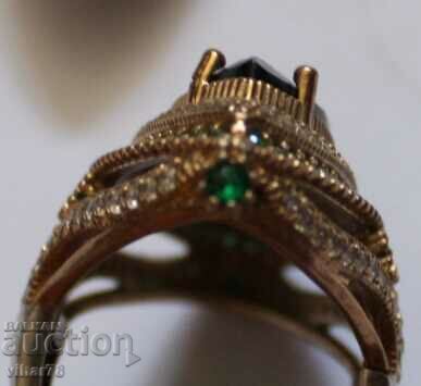 Silver ring with gold-earrings-medallion-MISA - 7 Silver ring with gold-earrings-medallion-MISA - 7