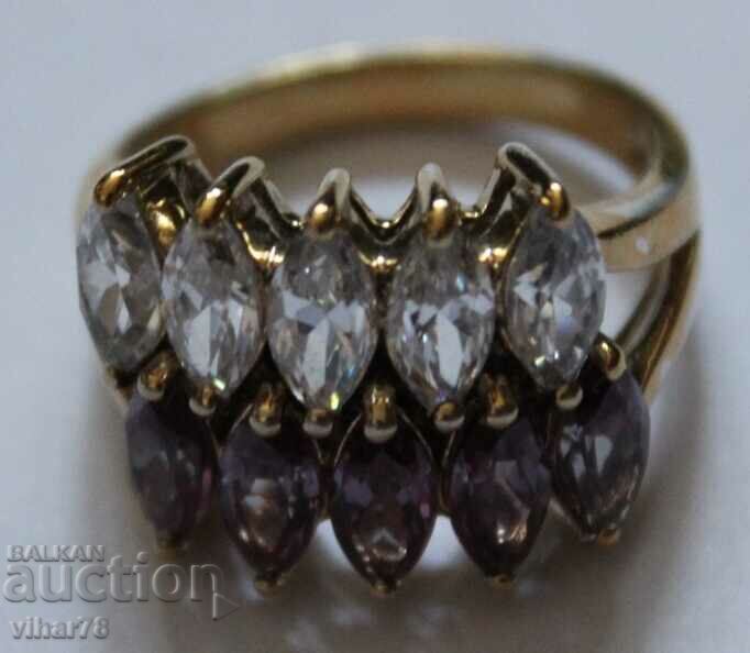 Silver ring with rubies and mountain crystal with price 179.99 BGN | € 92.03