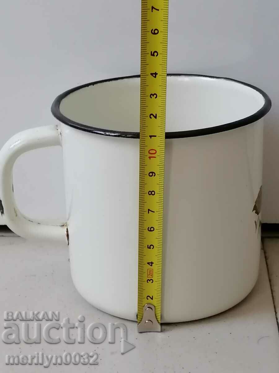 Old enameled social jug enameled food container PRC - 5 Old enameled social jug enameled food container PRC - 5