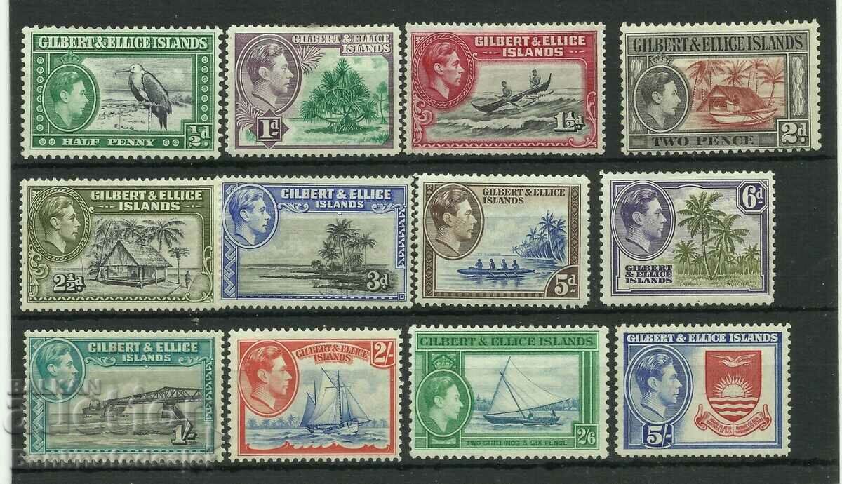 GILBERT & ELLICE ISLANDS 1939 Set de 12 Sg 43-54 MNH