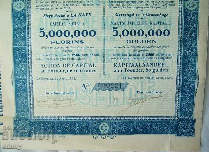 Auction Netherlands / Netherlands action for companies in the East Indies, 1924 Auction Netherlands / Netherlands action for companies in the East Indies, 1924