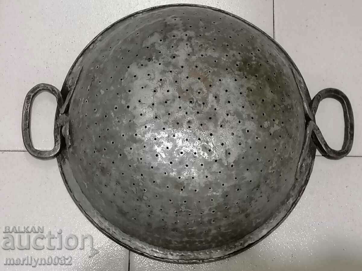 Old copper colander copper pot, copper strainer cauldron cauldron cauldron - 5 Old copper colander copper pot, copper strainer cauldron cauldron cauldron - 5