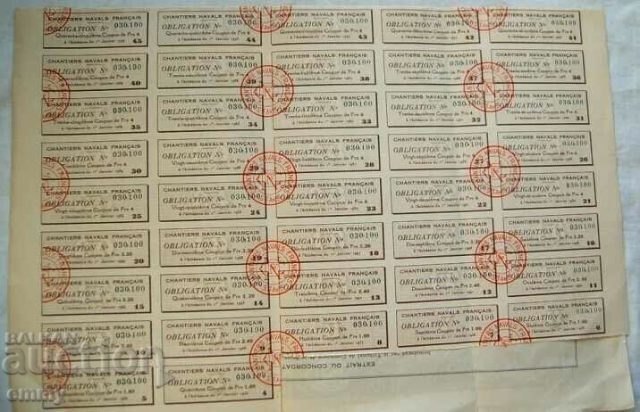 Delivery of Action 80 francs of French shipyards, 1930 Delivery of Action 80 francs of French shipyards, 1930