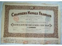 Акция 80 франка на Френски корабостроителници , 1930