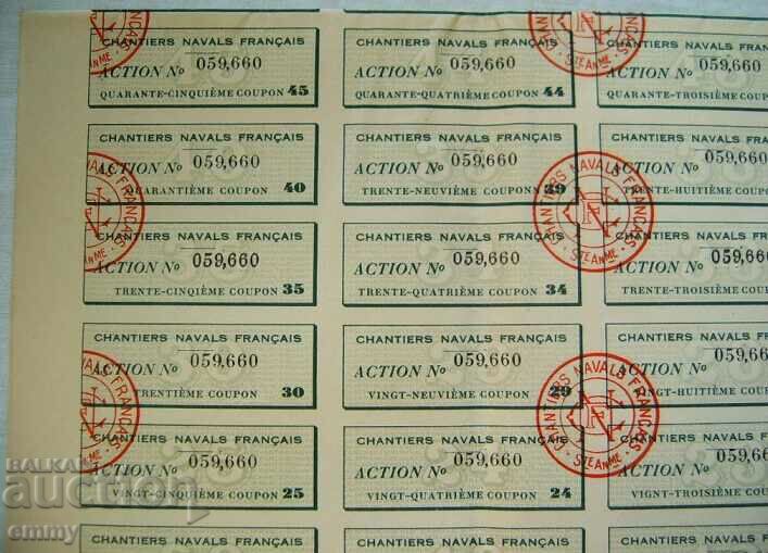 Action 100 francs of French shipyards, 1929 - 5