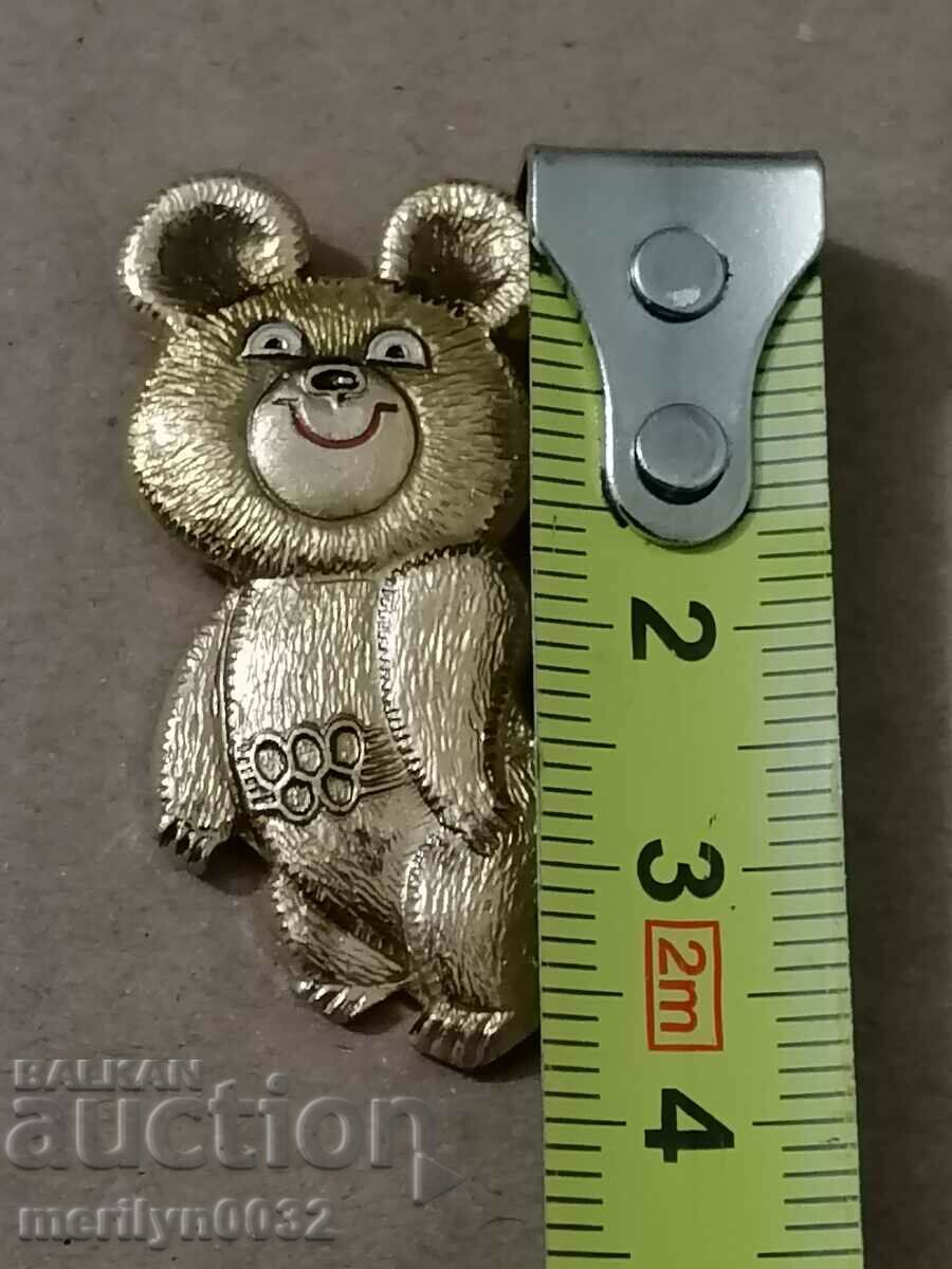 Badge USSR Olympics 80 teddy bear Misha medal badge with price 26.00 BGN | € 13.29