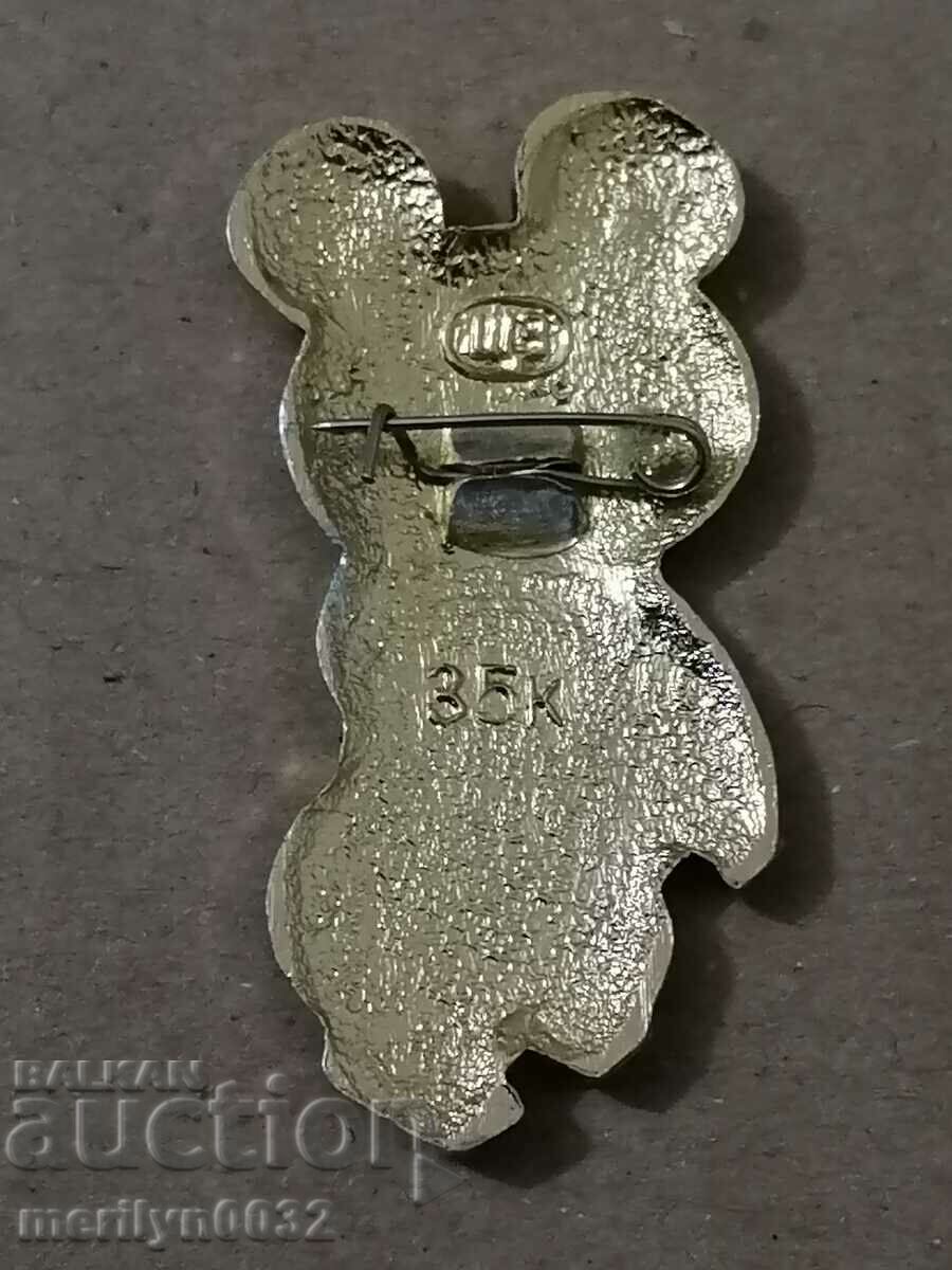 Delivery of Badge USSR Olympics 80 teddy bear Misha medal badge