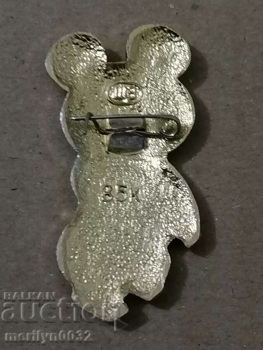 Badge USSR Olympics 80 teddy bear Misha medal badge - 6
