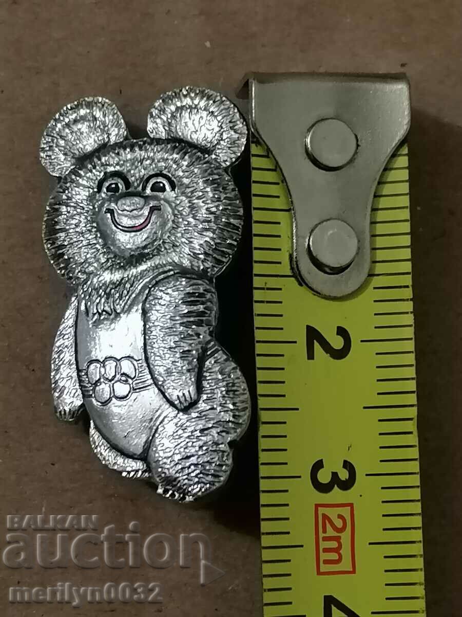 Badge USSR Olympics 80 teddy bear Misha medal badge with price 26.00 BGN | € 13.29