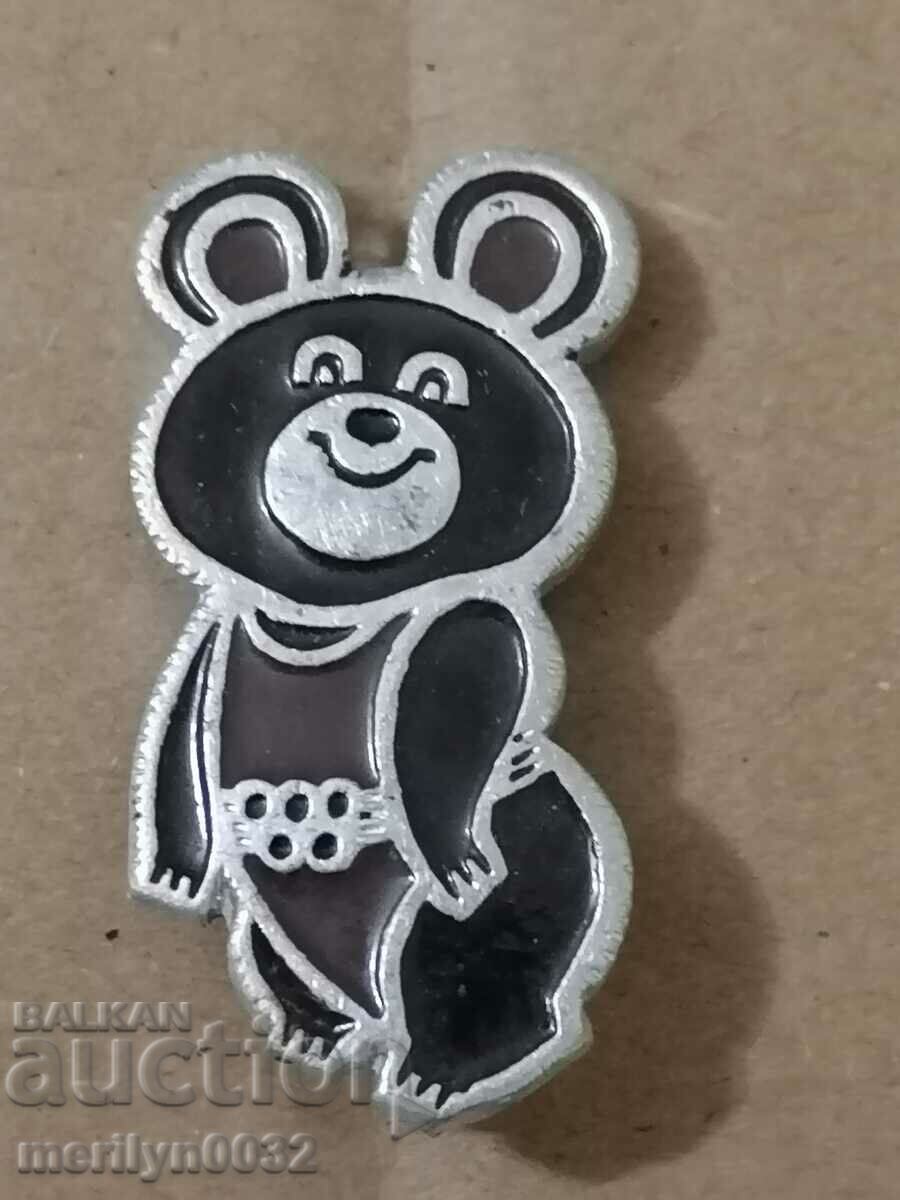 Badge USSR Olympics 80 teddy bear Misha medal badge - 5 Badge USSR Olympics 80 teddy bear Misha medal badge - 5