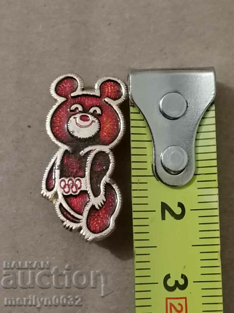 Badge USSR Olympics 80 teddy bear Misha medal badge with price 25.00 BGN | € 12.78 Badge USSR Olympics 80 teddy bear Misha medal badge with price 25.00 BGN | € 12.78