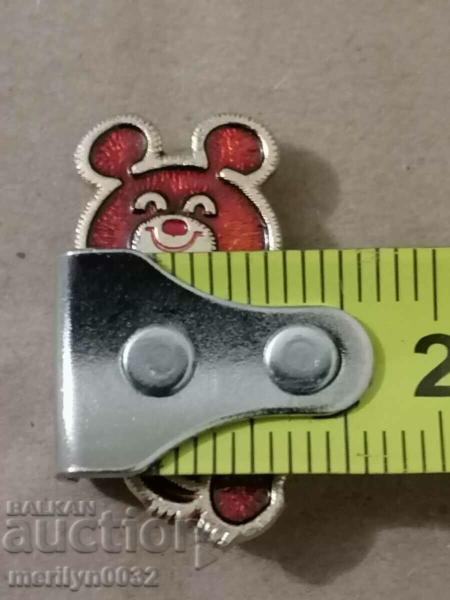 Auction Badge USSR Olympics 80 teddy bear Misha medal badge Auction Badge USSR Olympics 80 teddy bear Misha medal badge