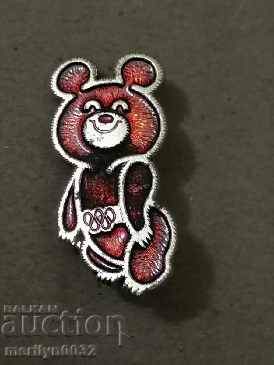 Badge USSR Olympics 80 teddy bear Misha medal badge - 5 Badge USSR Olympics 80 teddy bear Misha medal badge - 5