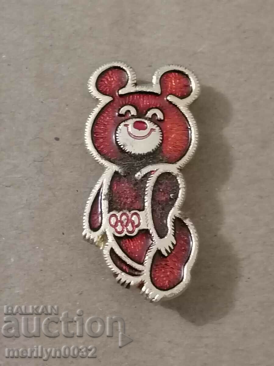 Insigna Jocurile Olimpice URSS 80 ursuleț de pluș Insigna medalia Misha