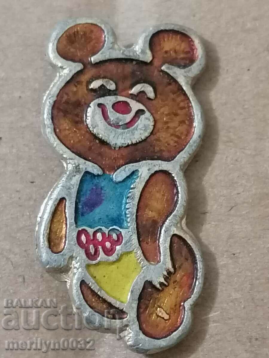 Badge USSR Olympics 80 teddy bear Misha medal badge