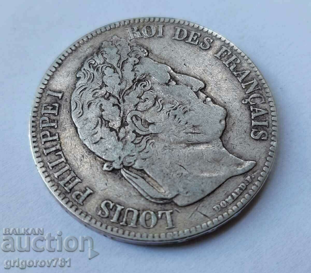 Ασημένιο 5 φράγκα Γαλλία 1839 Β - ασημένιο νόμισμα # 25 - 5