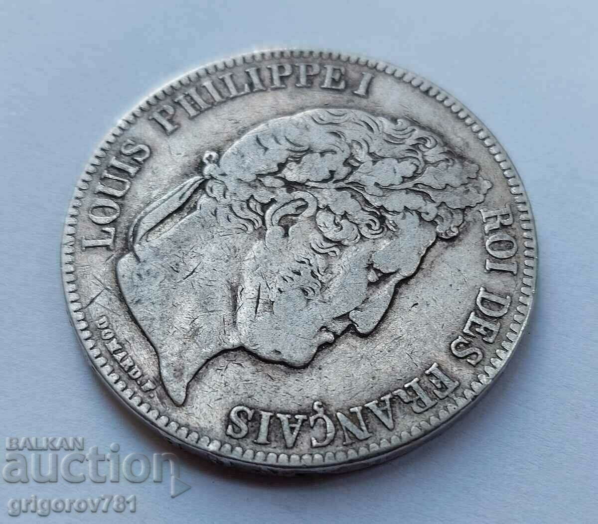 Ασημένιο 5 φράγκα Γαλλία 1839 Β - ασημένιο νόμισμα # 25 - 6