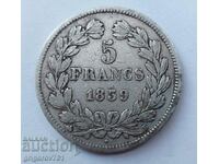Ασημένιο 5 φράγκα Γαλλία 1839 Β - ασημένιο νόμισμα # 25