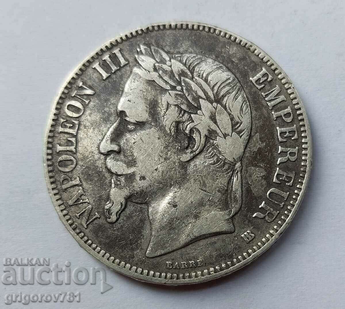 5 francs silver France 1868 BB - silver coin # 26