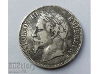5 франка сребро Франция 1868 ВВ  - сребърна монета #26
