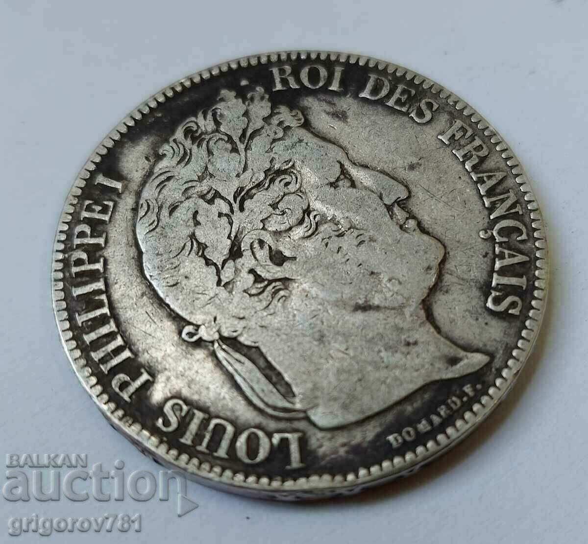 Ασημένιο 5 φράγκα Γαλλία 1836 W - ασημένιο νόμισμα # 27 - 5