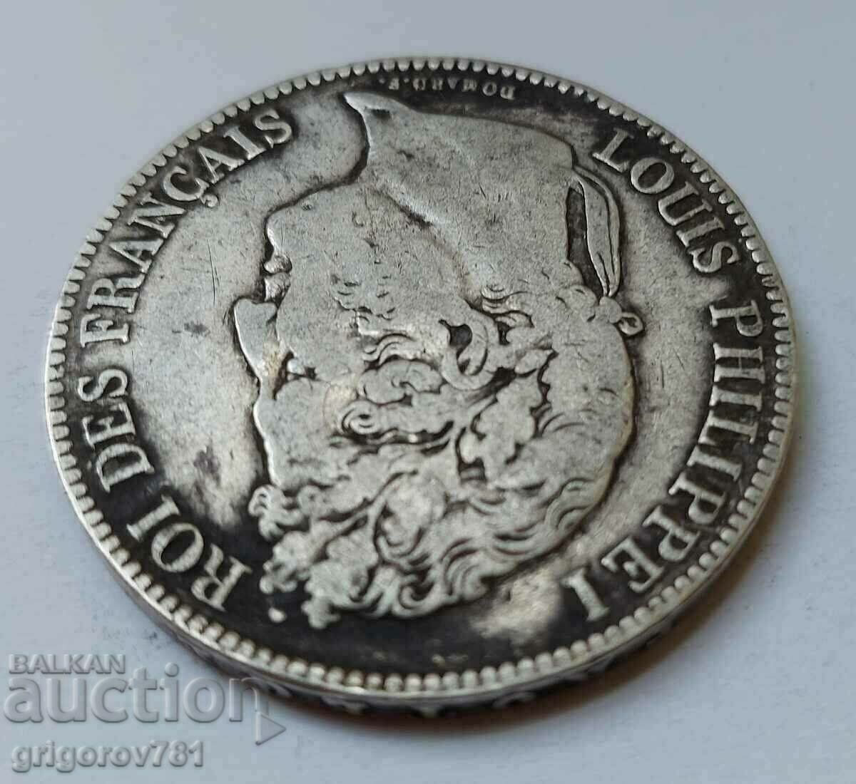 Ασημένιο 5 φράγκα Γαλλία 1836 W - ασημένιο νόμισμα # 27 - 7