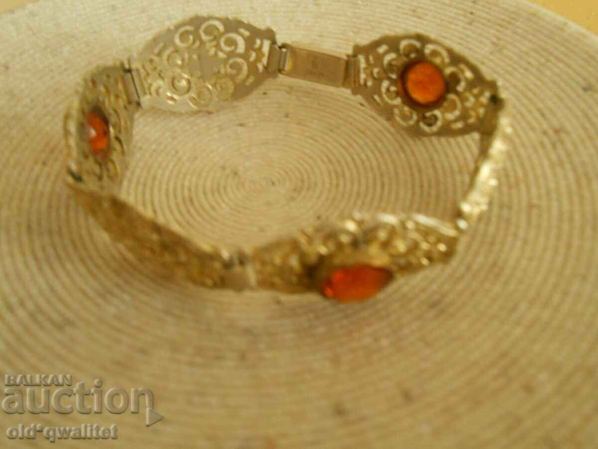 Attractive silver BRACELET, Silver with gilding - 6